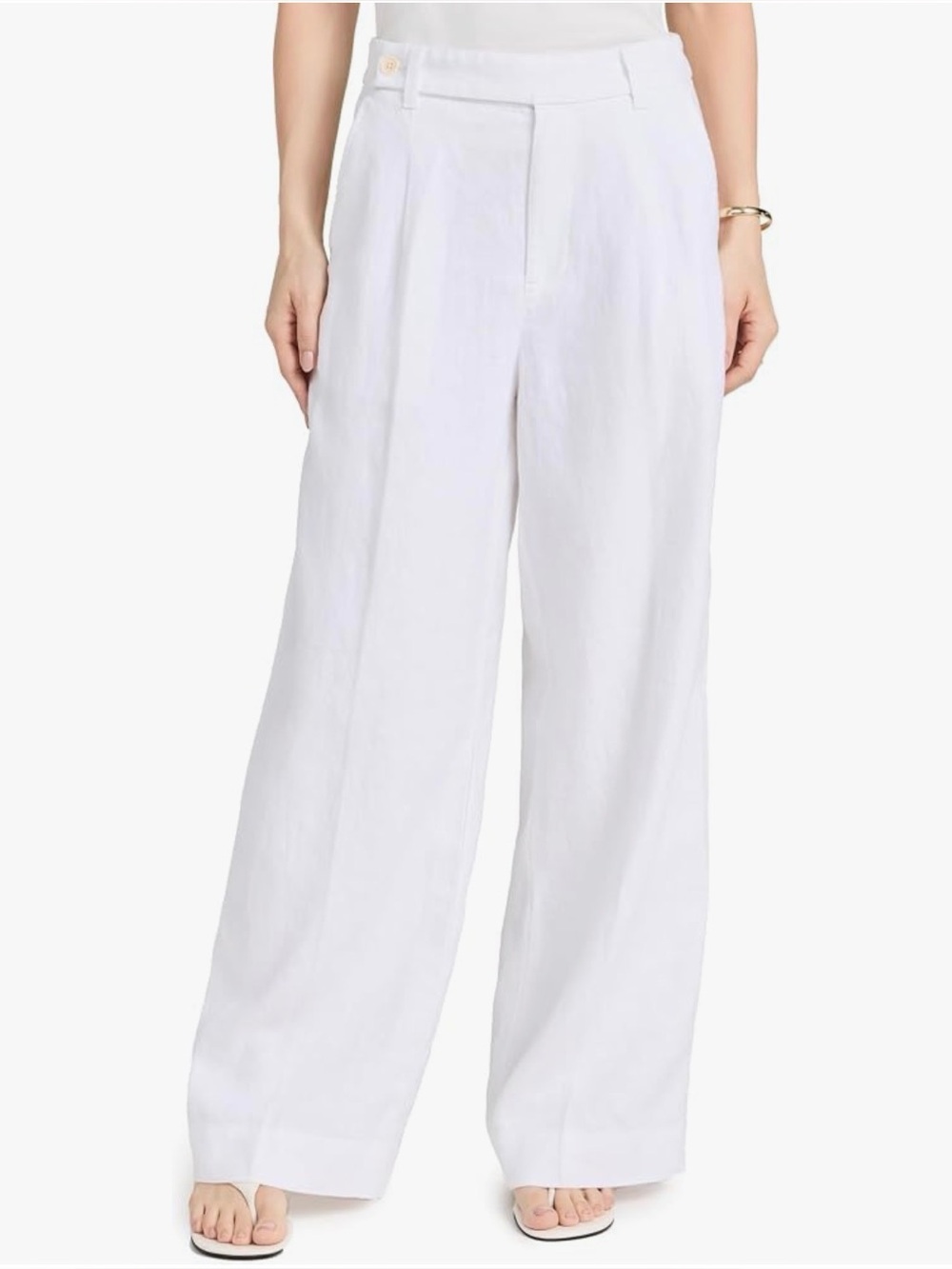 Madewell | White Wide-Leg Linen Pants | 6